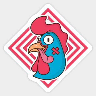 cool rooster Sticker